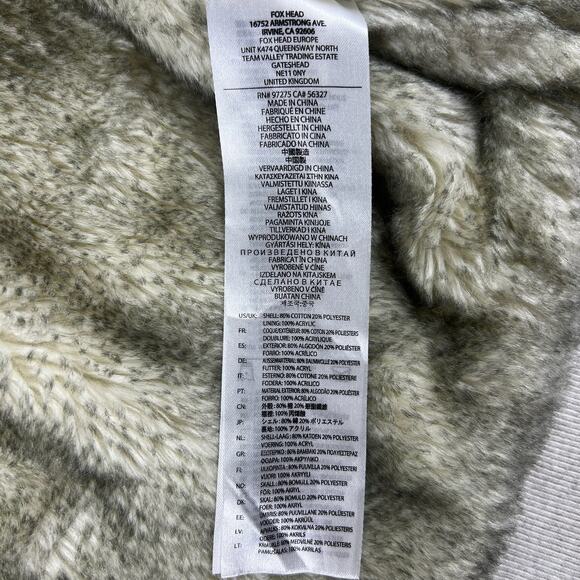 Vintage Y2K Fox Racing Sasquatch Hoodie L | Faux Fur Zip Up Jacket Heather Gray - Picture 16 of 16